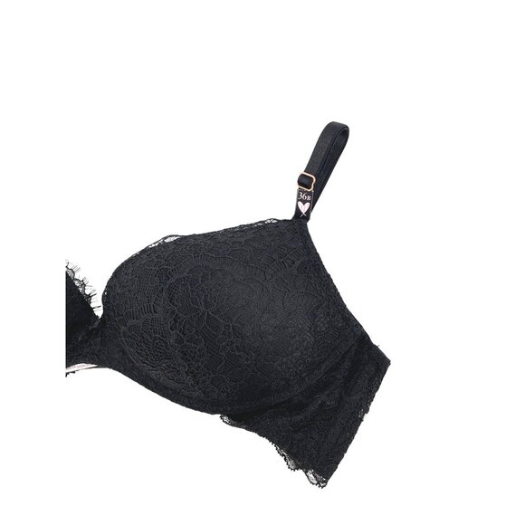 Victoria’s Secret Size 36B Lace Padded Bra Dream Angels Black No-Wire Adjustable - Picture 5 of 5